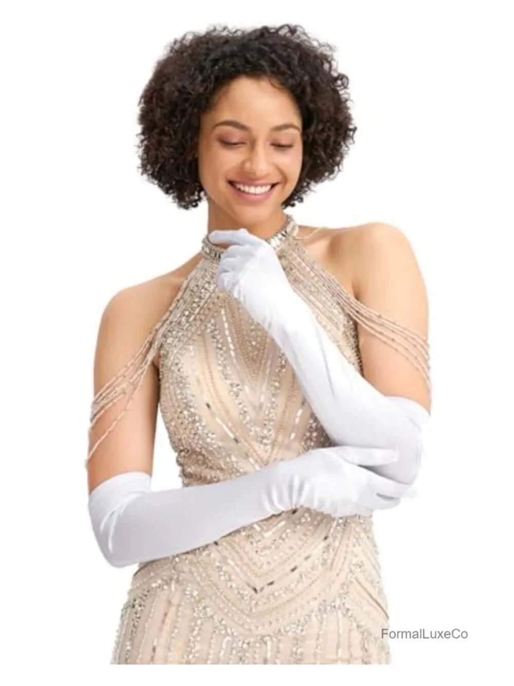 Women's Satin Opera Gloves Elbow Length Bridal Evening Gloves